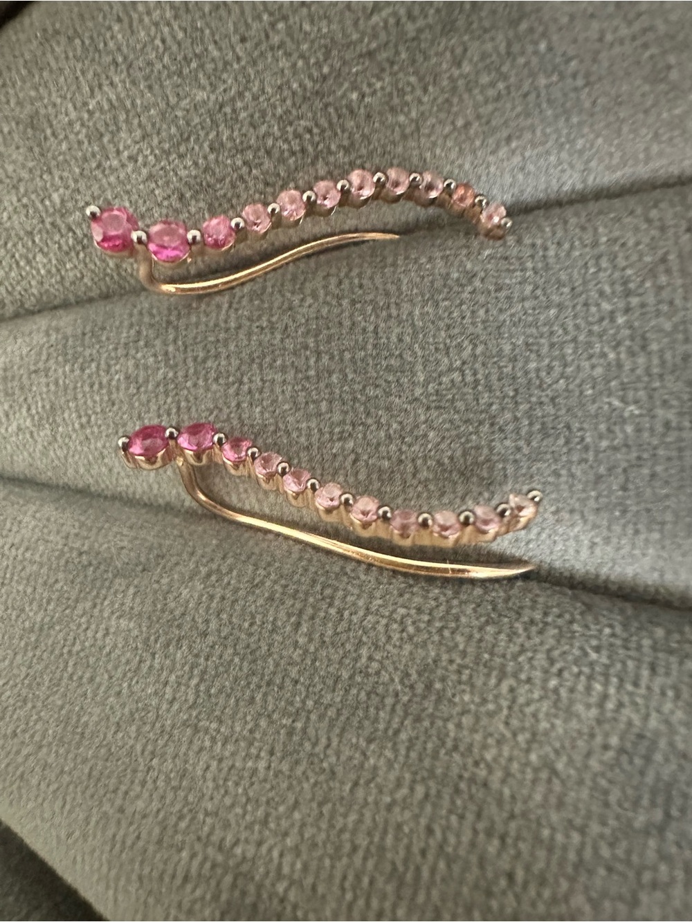 Levian Rose Gold Ear Climbers with Ombre Pink Sapphires